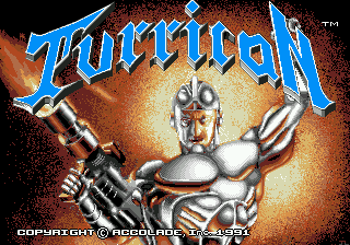 Turrican title screen for Sega Mega Drive